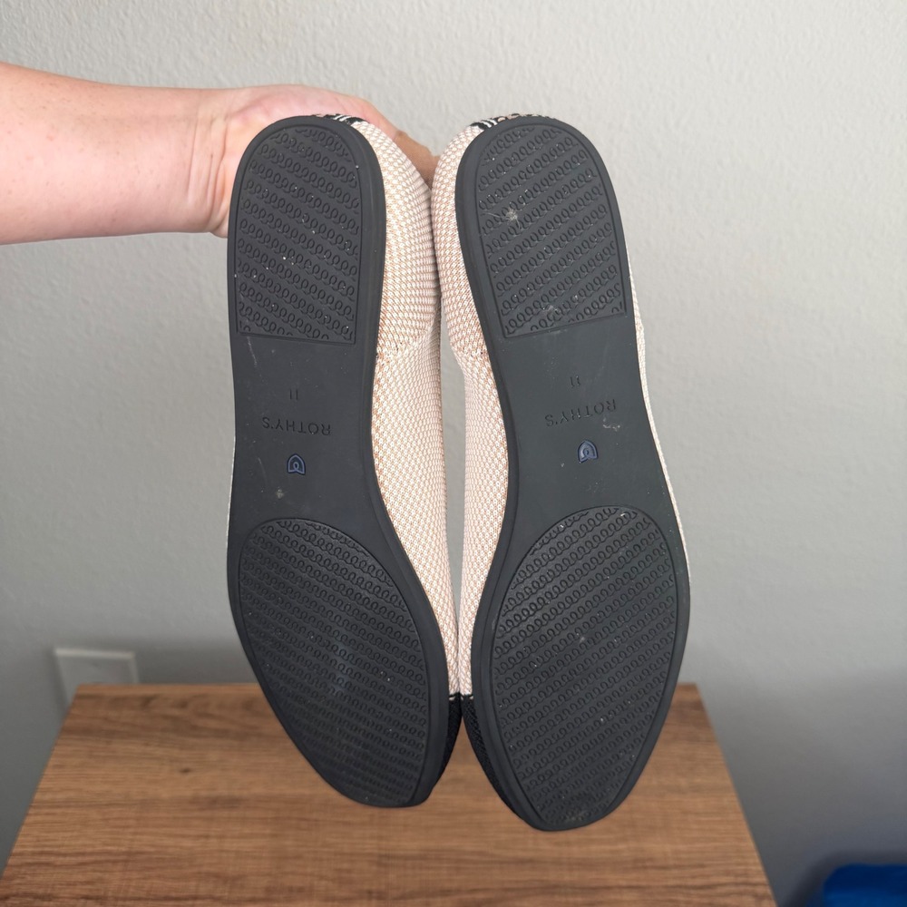 Rothy's The Square Tuxedo Flats Womens 11 Minimalist Knit Workwear Travel Shoes - Picture 10 of 10
